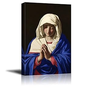 The Virgin in Prayer by Giovanni Battista Salvi da Sassoferrato - Canvas Print Wall Art Famous Painting Reproduction - 12" x 18"