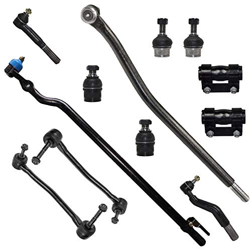 Detroit Axle - 12 Piece Complete Front Suspension Kit - All (4) Ball Joint (2) Sway Bar (4) Tie Rod (2) Adjustment Sleeve for 2000-2005 Excursion 4x4 - [00-04 F-250/F-350 SD 4x4]