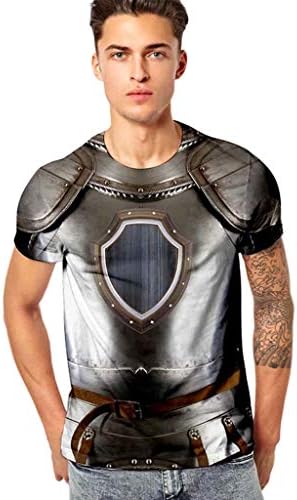 Men's Casual Short Sleeve Fitness Elastic T-Shirts, AmyDong Funny 3D Motorcycle Print Tops Blouse