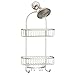 mDesign Bathroom Tub & Shower Caddy, Hanging Storage Organizer Center with 2 Built-In Hooks and Baskets for Bathroom Shower Stalls, Bathtubs - Rust Resistant Steel Wire, Satin