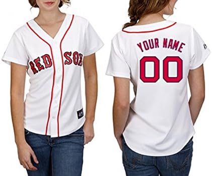 Manbaout Womens Red Sox Custom Baseball Jersey Home White (S)