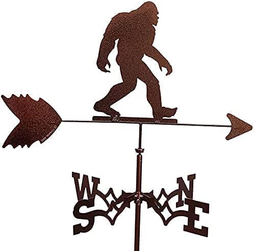 Weathervanes - FOEDOY Metal Weather Vane Wind Direction Measuring Instrument Roof Installation Weather Vane Farm Scene Garden Art Deco Accessories (Sasquatch)