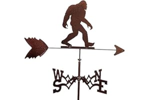 FOEDOY Metal Weather Vane Wind Direction Measuring Instrument Roof Installation Weather Vane Farm Scene Garden Art Deco Accessories (Sasquatch)