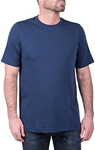 Pure Pima Designer Shirts for Men - Ultra Soft Pima Cotton T Shirt - S/S Crew,Large,Pure Blue