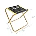 SNAPY 2-Pack Mini Folding Camping Stool, Lightweight Camp Stool, Portable Folding Camp Chair, Outdoor Ultralight Camping Chair for BBQ, Camping, Fishing, Travel, Hiking (12″x11″x12.3″, Gold & Blue)thumb 3