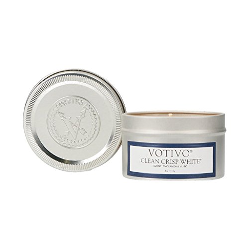 Votivo Aromatic Travel Tin Candle – Clean Crisp White