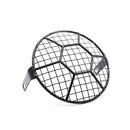 Side Mount Headlight Metal Square Football Mask Cover Cafe Racer Cruiser Custom