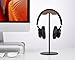 JOKItech Aluminum Black Walnut Wood Headphone Stand Rack - Nature Walnut Headset Hanger Accessory Compatible with Logitech Razer Shure Gaming DJ earphones for Desktop Organization Display