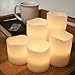 Classic 5 Piece Flameless Pillar Candles, Real Wax Flickering LED Battery Powered Fake Set No Heat and Safe, Perfect for Holiday Decor, Xmas, Weddings, Centrepieces - 12 Color Remote Control and Timer