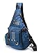 LAMMOK Large Sling Backpack, Sling Chest Bag Shoulder Crossbody Daypacks Fits 14.1-Inch Laptop for Travel Outdoor Men Women(blue)