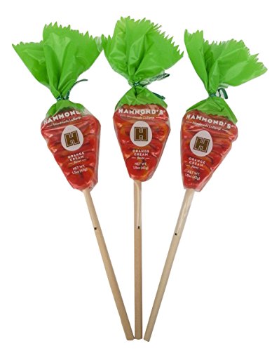 Hammond’s Candy handmade old-fashioned lollipops, pack of 3 - 1.5 oz, Orange Cream (x3)