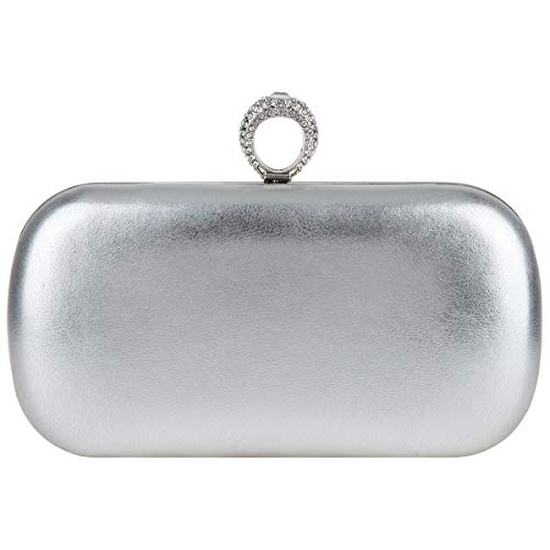 Fawziya Knuckle Clutch Evening Bags For Women Purses And Handbag-Silver