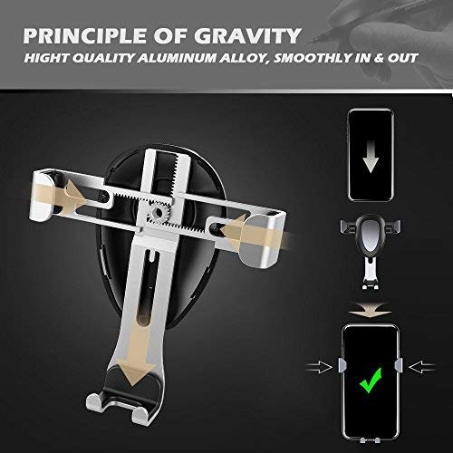 Car Phone Holder, MeanLove Universal Phone Gravity Car Vent Mount for iPhone 8/8 Plus/7, Galaxy S8/S7, HTC, Huawei, LG and More Smart Phones (Phone Holder)