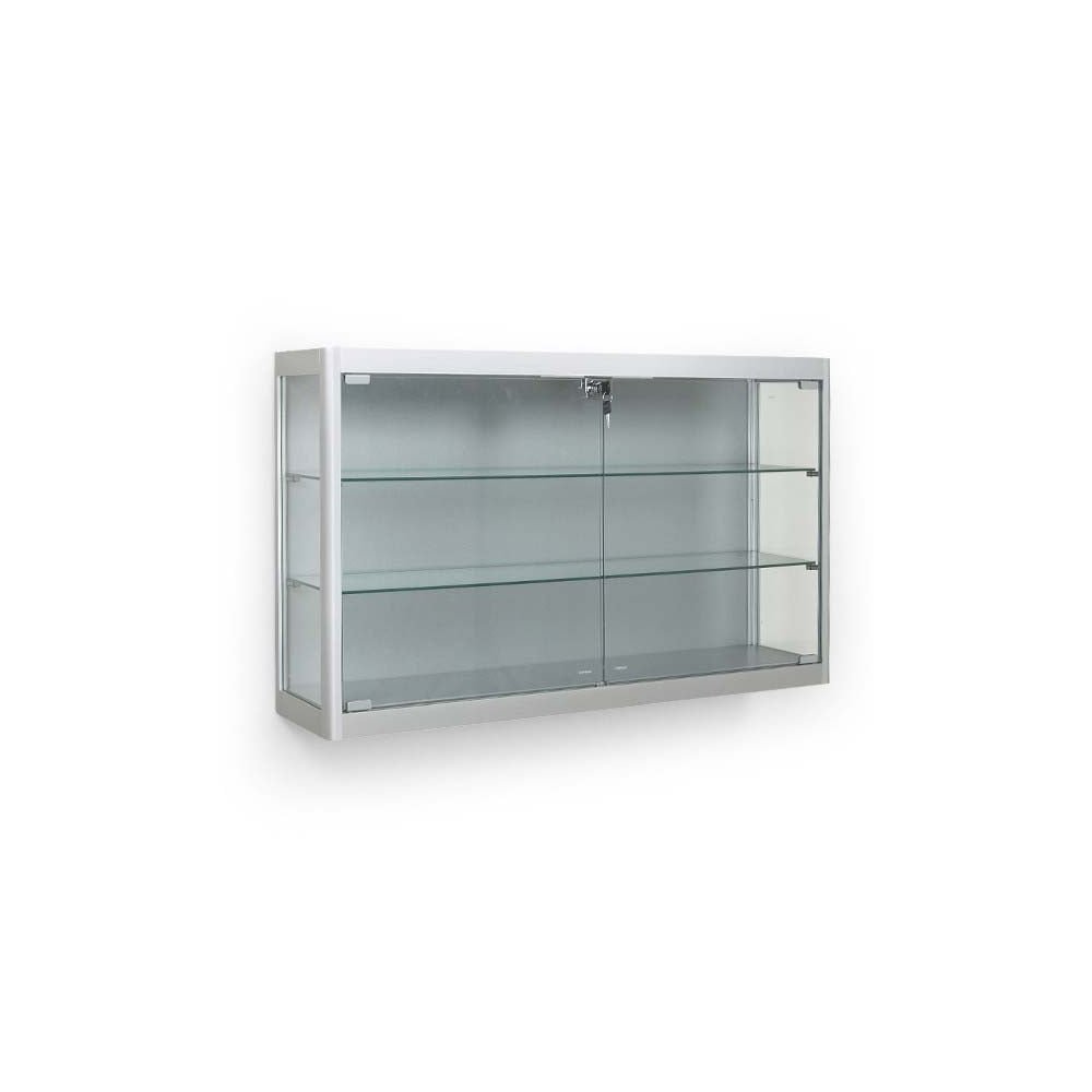 Displaysense Silver Aluminium Wall Mounted Glass Fronted Display