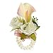 Febou Wrist Corsage Pack of 2 Wedding Bridal Wrist Flower Calla Lily Wristband Hand Flower for Bride Bridesmaid Perfect for Wedding, Prom, Party (B-Pink)