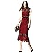 Tuliplazza Women Zigzag Tunic Sheath Cocktail Prom Party Gowns Midi Lace Dress