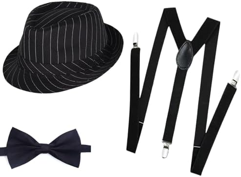 MIVAIUN 1920s Gatsby Accesorios Hombres, Años 20 Conjunto de Gángster de Accesorios, Años 20 Fiesta Disfraz Accesorios, Disfraz de Gatsby Mafia de los Años 20, Charleston Cosplay MIVAIUN 1920s Gatsby Accesorios Hombres, Años 20 Conjunto de Gángster de Accesorios, Años 20 Fiesta Disfraz Accesorios, Disfraz de Gatsby Mafia de los Años 20, Charleston Cosplay