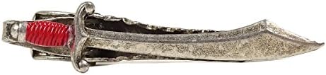 Novel Idea Men's Sword Tie Clip (OS, Silver/Red)