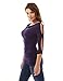 PattyBoutik Women's Cut Out 3/4 Sleeve Cowl Neck Ruched Blouse (Dark Indigo M)