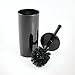 mDesign Slim Plastic Toilet Bowl Brush and Holder Set, Modern Compact Storage Organizer Cleaner Scrubber for Toilet - Heavy Duty Cleaning Plunger for Bathroom, Aura Collection - Black