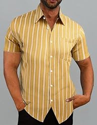 COOFANDY Men's Casual Linen Button Down Shirt