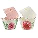 48pcs Floral Rose Gold Cupcake Wrappers, Baby Shower Decorations for Girl, Pink and Gold Party Supplies for Wedding Party Birthday Decorations