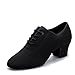 DLisiting Latin Dance Shoes Womens Black Oxford Cloth Ballroom Modern Dance Shoes (US7)