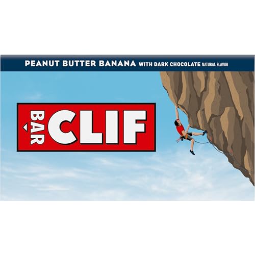 CLIF BAR – ENERGY PROTEIN BARS – PEANUT BUTTER BANANA WITH DARK CHOCOLATE – MADE WITH ORGANIC OATS – ENERGY BARS – NON-GMO – (10 PACK)