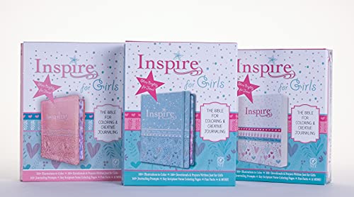 Tyndale NLT Inspire Bible for Girls (Hardcover LeatherLike, Metallic Blue): Journaling and Coloring Bible for Kids – Over 500 Scripture Illustrations to Color - Creative Bible Journal Tyndale NLT Inspire Bible for Girls (Hardcover LeatherLike, Metallic Blue): Journaling and Coloring Bible for Kids – Over 500 Scripture Illustrations to Color - Creative Bible Journal Imitation Leather