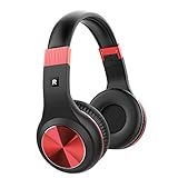 OUCOMI Kids On Ear Headphones with Microphone Red