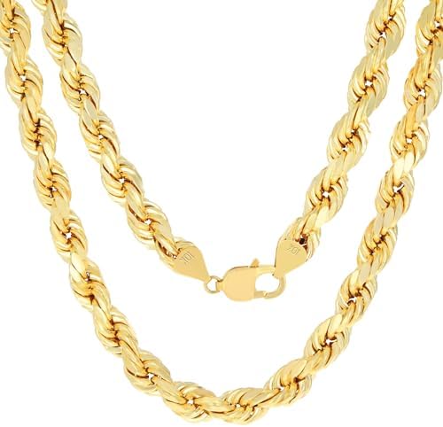 Nuragold 10k Real Yellow Gold Spiga Wheat 5mm Rounded Foxtail Palm