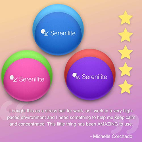 Serenilite Stress Ball and Hand Therapy Gel Squeeze Exercise Ball - Great for Anxiety and Hand Strengthening - Optimal Stress Relief - Dual Color (3 Ball Bundle) - Thumbnail 2