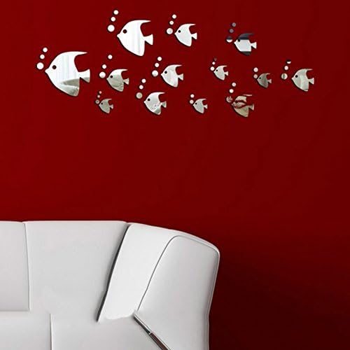 3D DIY Wall Sticker Tropical Fish Bubble Mirror Removable Acrylic Wall Sticker Art Home Baby Children Room