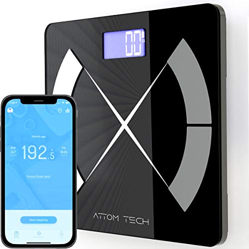 Body Fat Composition Scale,High Accuracy Step-on Bluetooth with Free APP for iOS and Android,Attom Tech Body Composition Monitor including BMI,Body Fat, Muscle Mass,Water Weight,Bone Mass,Visceral Fat - Thumbnail 7