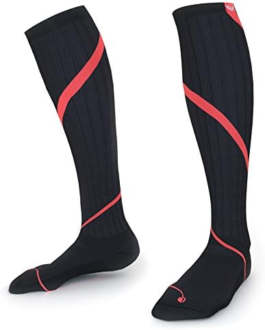 Thrusterz Pro Graduated Compression Socks 20-30 mmHg for Men &amp; Women, Black-Red Size 3