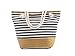 AmyHomie　Large size straw striped canvas beach bag, zip pocket travel bag, Christmas gift,Beach Bag Canvas Tote