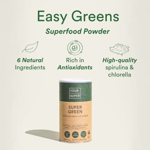 Your Super Organic Super Green Smoothie Mix Superfood Powder for