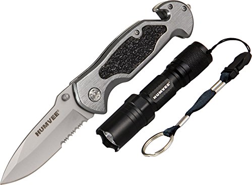 Humvee hmv-kc-er1-gry emergency rescue knife and tactical led fla…