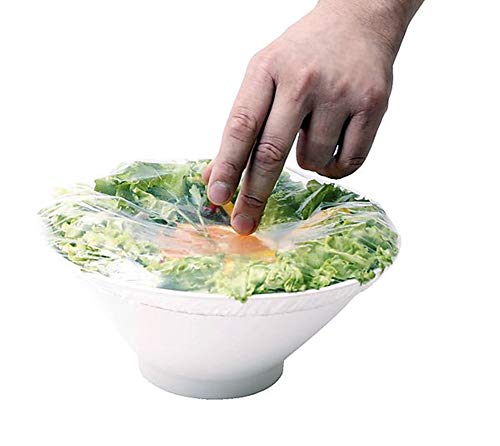 100 Pieces Elastic Food Containers Covers Durable Plates Bowl Plate Covers Versatile Plastic Saran Wrap - Thumbnail 4
