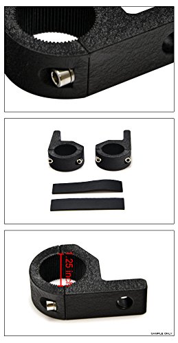 VXMOTOR Universal Texture Black 1.25" Tube Lamp Mount Brackets Kit Light Bar Clamps Offroad Road Cage Driving Auxiliary Camera Motorcycle ATV Bikes FRC