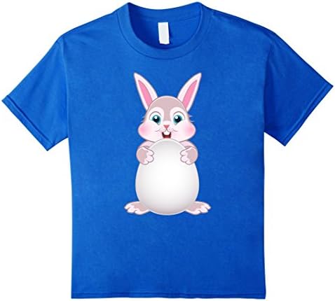 Kids Pretty Pink Bunny Hug Her Egg T-shirt Easter Gifts For Girls 4 Royal Blue