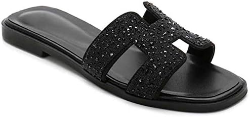 SaraIris Sandals for Women Slides Shoe - Casual Platform Flip Flops Open Toe Summer Notch Cut-Outs Slip On Flat Sandals