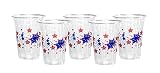 Party Essentials N620555 60 Count Soft Plastic 16 oz Printed Party Cups, Patriotic Stars, Clear