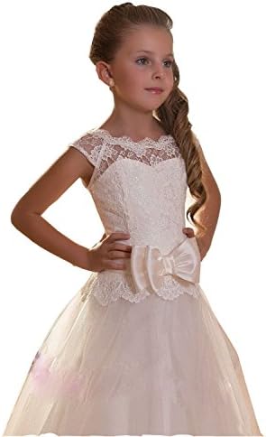 EnjoyDress Communion Party Prom Princess Pageant Wedding Flower Girl Dress 2-14 (8, White)