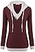 BEPEI womens hoodies, Long Sleeves Tunic Wear to Work Blouses Red 2XL