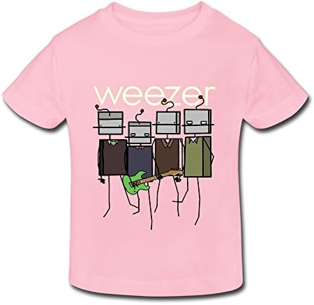 XFSHANG Kids Toddler Cute Organic Cotton Weezer T-Shirt Pink US Size 2 Toddler