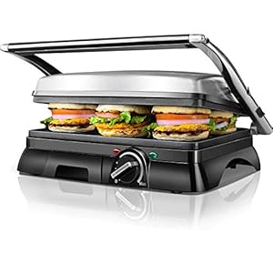 Aigostar Sandwich Toaster 2000W Toastie Maker, Deep Fill Panini Press with Improved Non-Stick Coating, 180° Flat Open…
