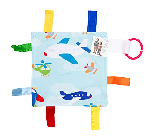 Baby Sensory Crinkle & Teething Square Lovey Toy with Closed Ribbon Tags for Increased Stimulation: 8