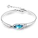 T400 Jewelers “Glass Slipper” Swarovski Element Crystals Wrist Bangle Bracelet for Women Girlfriend Love Gifts Size 6.7