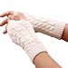 elegantstunning Fingerless Knitted Gloves with Thumb Hole Women Men Winter Fashion Solid Crochet